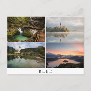 Bled landscapes in collage souvenir postcard