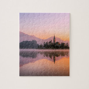 Bled Slovenia at Sunset Jigsaw Puzzle