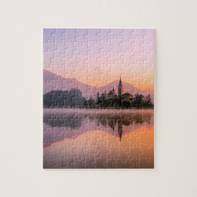 Bled Slovenia at Sunset Jigsaw Puzzle (Vertical)