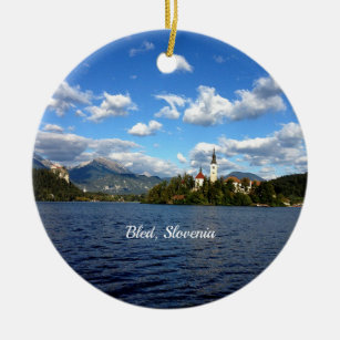 Bled, Slovenia--landscape photograph Ceramic Ornament