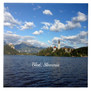 Bled, Slovenia--landscape photograph, Ceramic Tile