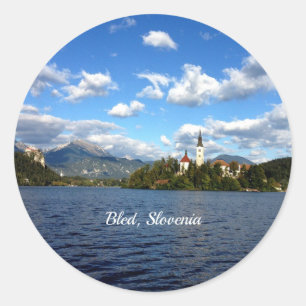 Bled, Slovenia--landscape photograph Classic Round Sticker