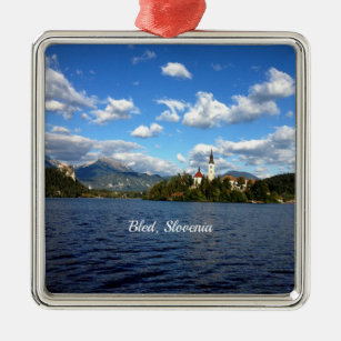 Bled, Slovenia--landscape photograph Metal Ornament