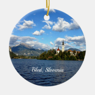 Bled, Slovenia scenic photograph Ceramic Ornament