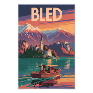 Bled Slovenia vintage Photo Print