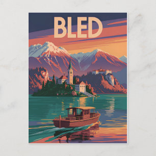 Bled Slovenia vintage Postcard