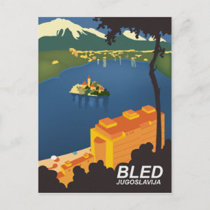 Bled, Yugoslavia, vintage travel Postcard