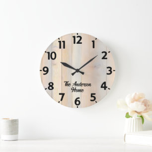 Bleeched Wood Effect Large Clock