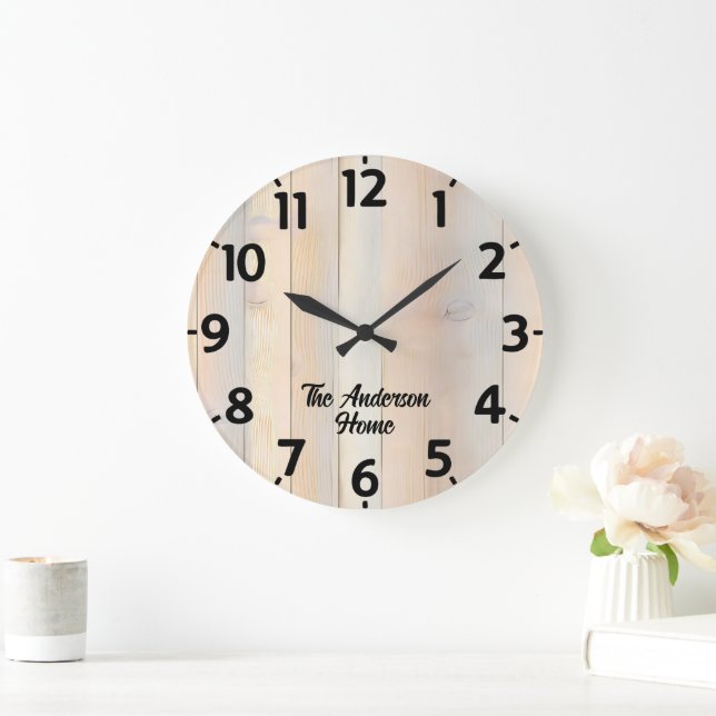 Bleeched Wood Effect Large Clock (Home)