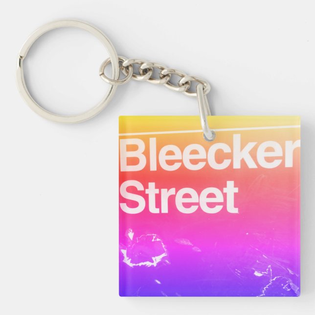 Bleecker Street, Greenwich Village, Manhattan NYC Key Ring (Front)