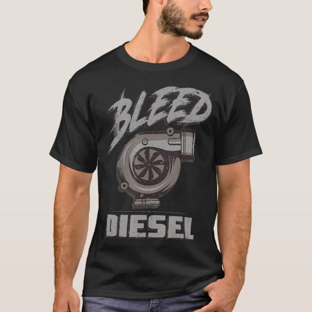 Bleed Diesel Fuel Diesels Trucks Roll Coal USA T-Shirt (Front)