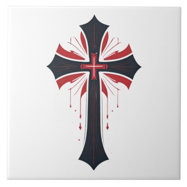 Bleeding Cross Ceramic Tile (Front)