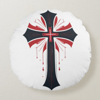 Bleeding Cross  Round Cushion