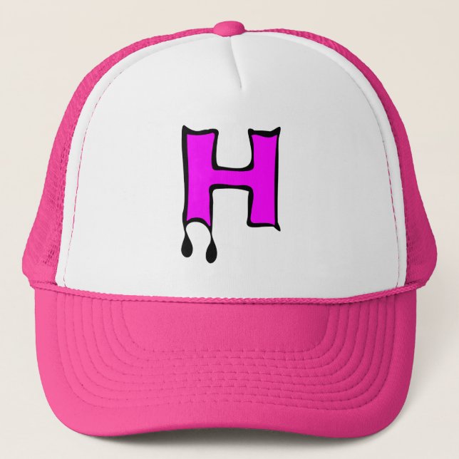 ╚»★Bleeding Devil's Teeth-Initial H Trucker Hat★«╝ Hat (Front)
