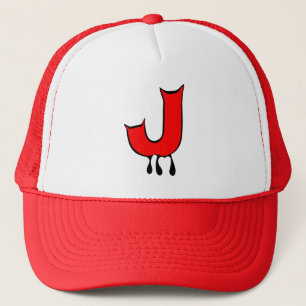 ╚»★Bleeding Devil's Teeth-Initial J Trucker Hat★«╝ Hat