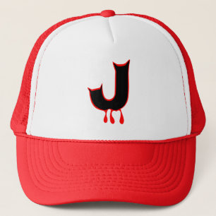 ╚»★Bleeding Devil's Teeth-Initial J Trucker Hat★«╝ Hat