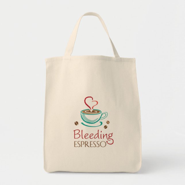 Bleeding Espresso Organic Grocery Tote Bag (Front)
