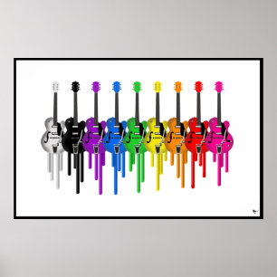 Bleeding Guitars Poster Print