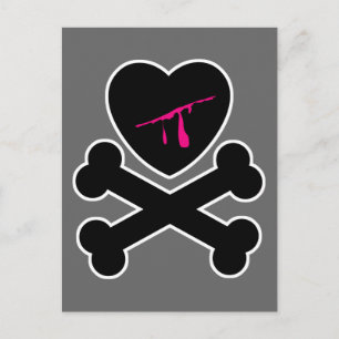 Bleeding Heart and Crossbones Postcard