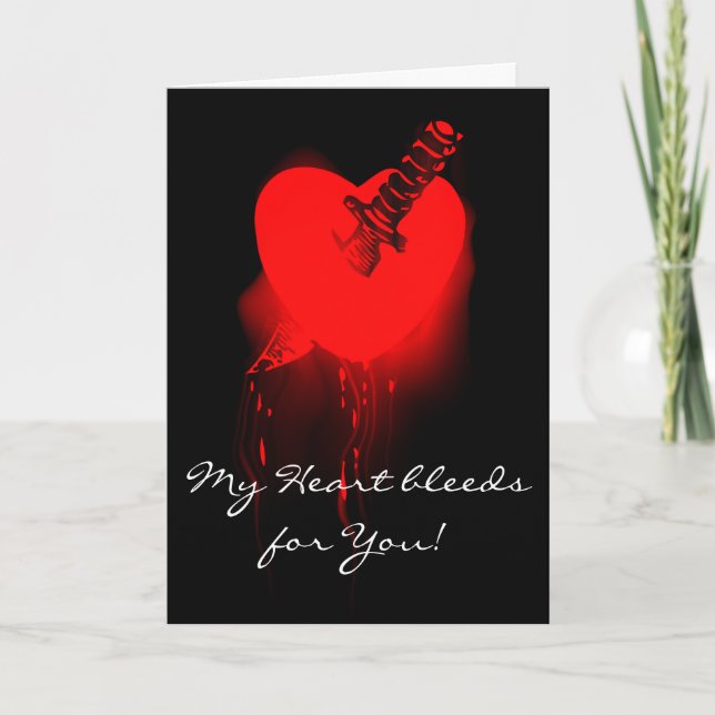 Bleeding Heart and Knife Holiday Card (Front)