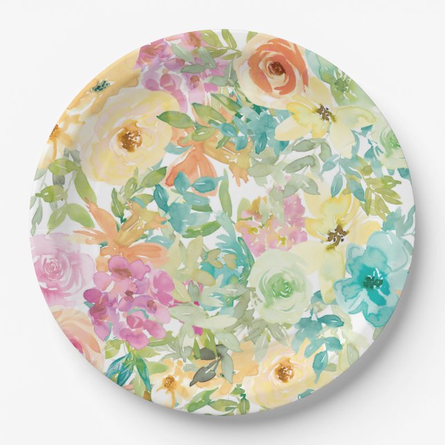 Bleeding Heart Flower Paper Plate (Front)