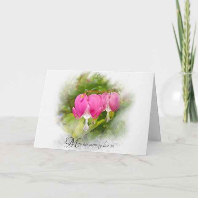 Bleeding heart flower sympathy card (Front)