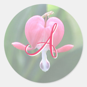 Bleeding Heart Flowers Monogram A Stickers
