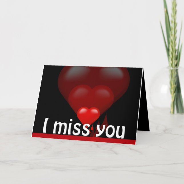 Bleeding Heart I Miss You Greeting Card (Front)