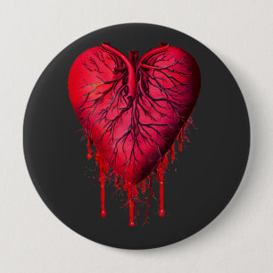 Bleeding Heart Love Heart break surreal Art  10 Cm Round Badge