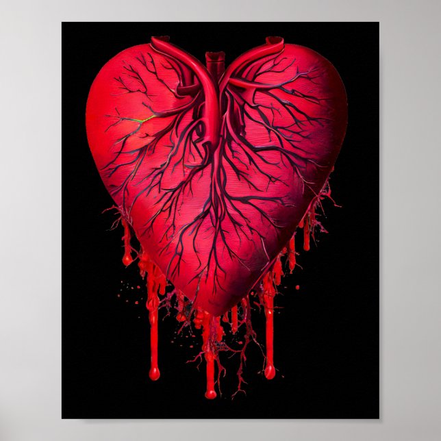 Bleeding Heart Love Heart break surreal Art Poster (Front)
