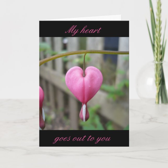 Bleeding Heart sympathy greeting card (Front)