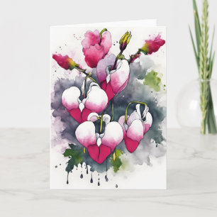Bleeding Heart - Watercolor flowers Card