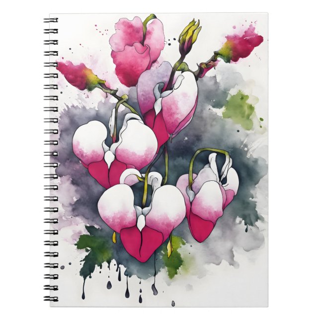 Bleeding Heart - Watercolor flowers Notebook (Front)
