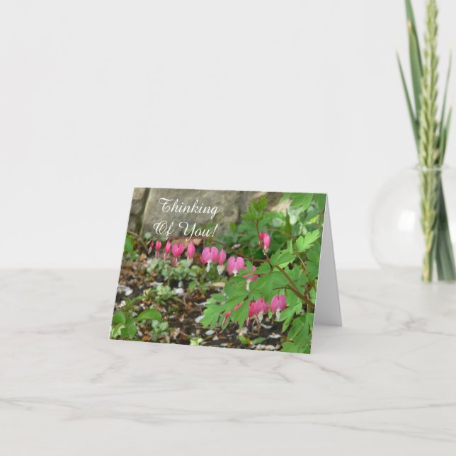 BLEEDING HEARTS DANGLING FROM STEM CARD (Front)