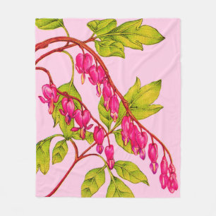 bleeding hearts flowers fleece blanket