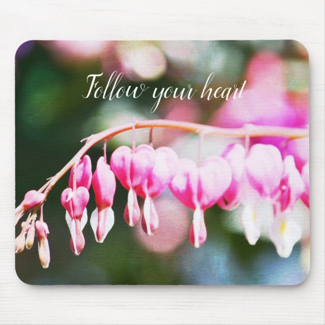 Bleeding Hearts Flowers pink floral photography Mouse Pad (Front)