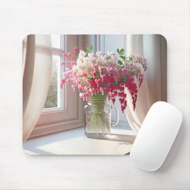 Bleeding Hearts In Mason Jar Mouse Pad (With Mouse)