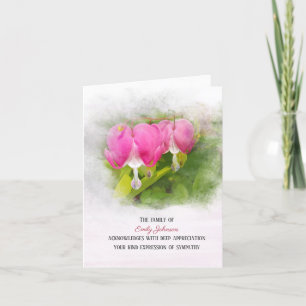 Bleeding Hearts Sympathy Thank You Card