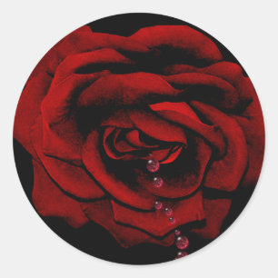Bleeding Rose Classic Round Sticker