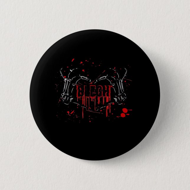 Blegh Breakdown, Skeleton Heart Hands, Emo Band, S 6 Cm Round Badge (Front)