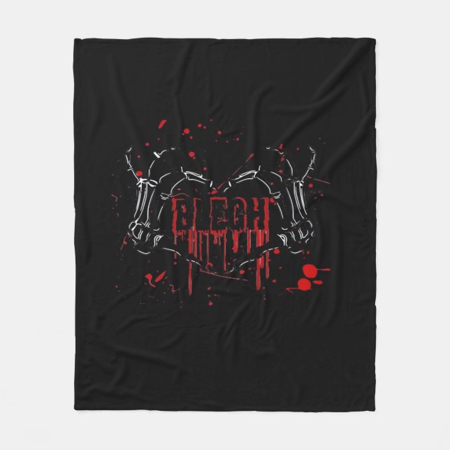 Blegh Breakdown, Skeleton Heart Hands, Emo Band, S Fleece Blanket (Front)