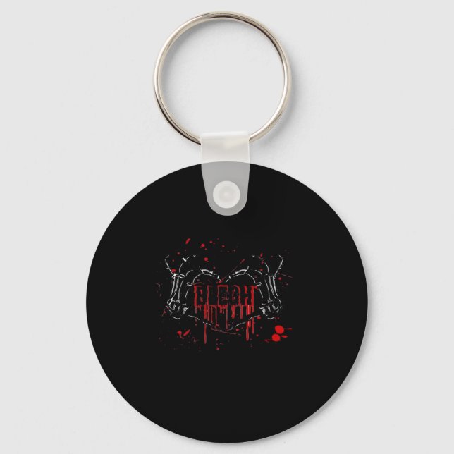 Blegh Breakdown, Skeleton Heart Hands, Emo Band, S Key Ring (Front)