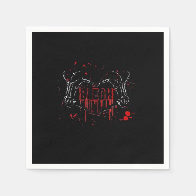 Blegh Breakdown, Skeleton Heart Hands, Emo Band, S Napkin (Front)