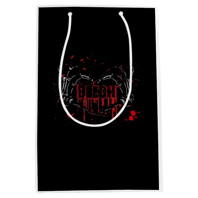 Blegh Breakdown Skeleton Heart Hands Emo Screamo Medium Gift Bag (Front)