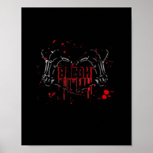 Blegh Breakdown Skeleton Heart Hands Emo Screamo Poster