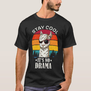 Bleib Cool No Drama retro vintage  llama T-Shirt