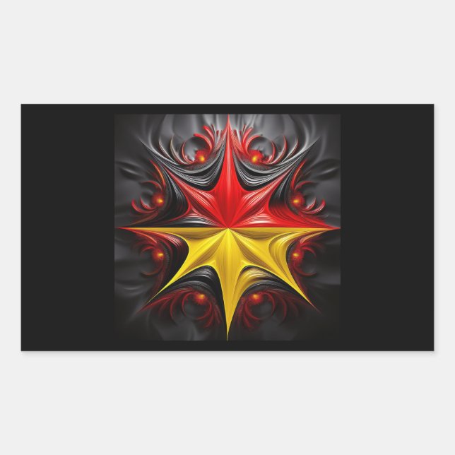 Blend of Mandelbrot Fractal With The German Flag Rectangular Sticker (Front)