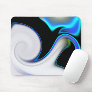 Blend of smooth with blue neon curves over shadow mouse pad