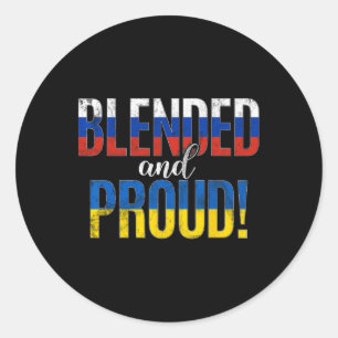 Blended And Proud Nationality Half Russian Half Uk Classic Round Sticker