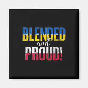Blended And Proud Nationality Half Ukrainian Half Magnet